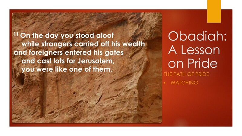 Obadiah: A Lesson in Pride