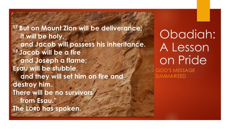 Obadiah: A Lesson in Pride