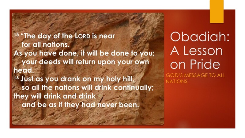 Obadiah: A Lesson in Pride