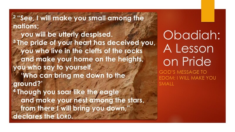 Obadiah: A Lesson in Pride