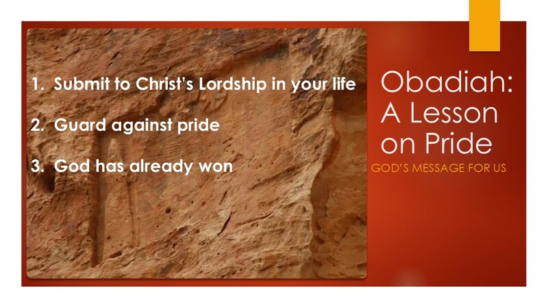 Obadiah: A Lesson in Pride