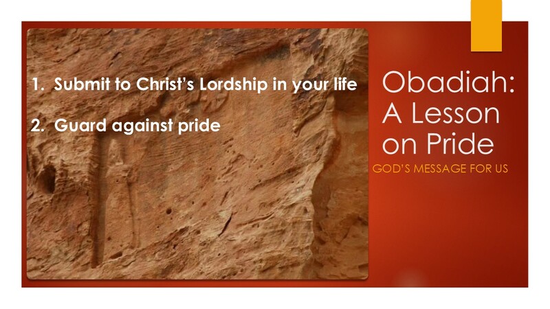 Obadiah: A Lesson in Pride