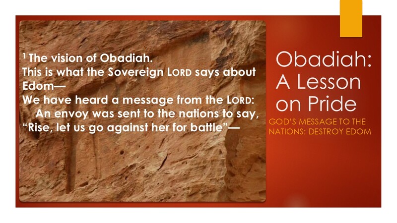 Obadiah: A Lesson in Pride