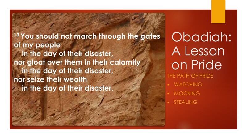 Obadiah: A Lesson in Pride