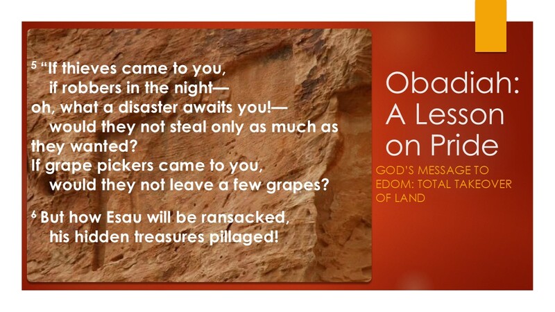 Obadiah: A Lesson in Pride
