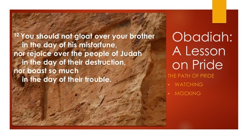 Obadiah: A Lesson in Pride
