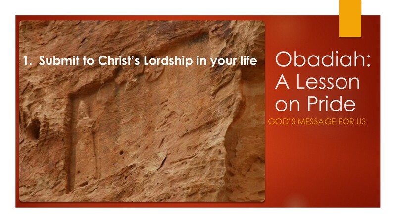Obadiah: A Lesson in Pride