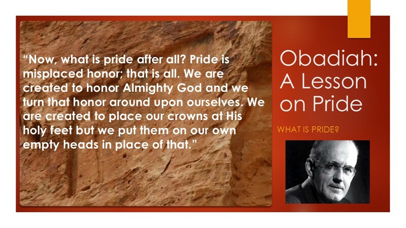 Obadiah: A Lesson in Pride