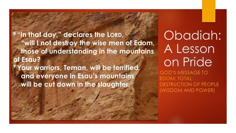 Obadiah: A Lesson in Pride