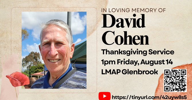 Thanksgiving service for David Cohen