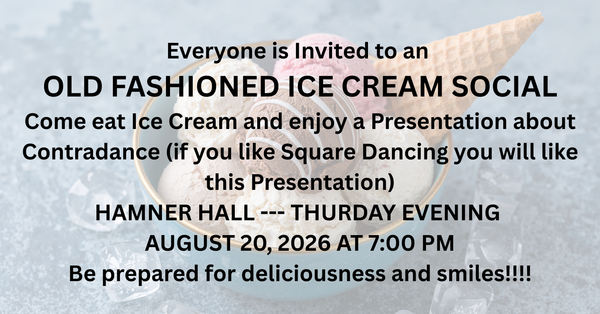 OWLS ICE CREAM SOCIAL & CONTRA DANCE PRESENTATION