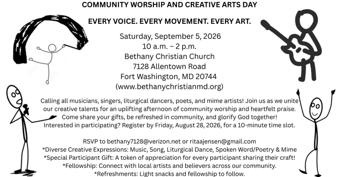 COMMUNITY WORSHIP AND CREATIVE ARTS DAY
