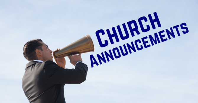This Week's Announcements