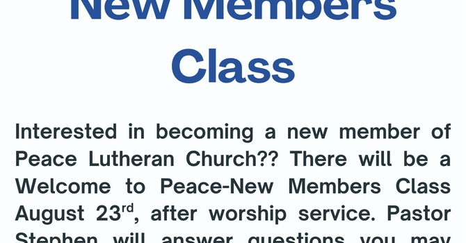 Welcome to Peace - New Members