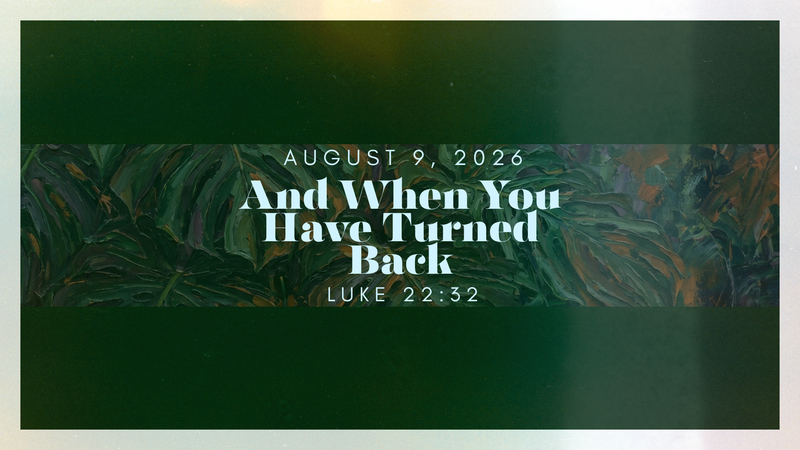 And When You Have Turned Back