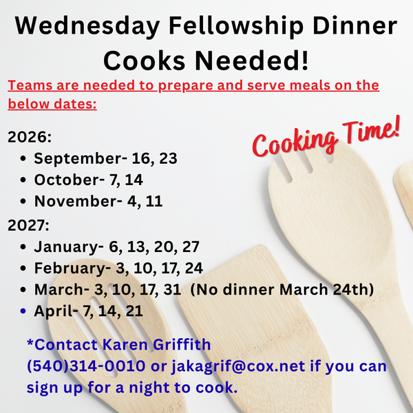 Wednesday Fellowship Dinner 