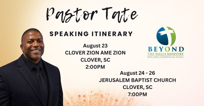 Pastor's Summer Speaking Itinerary