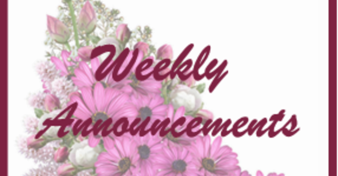 Weekly Announcements