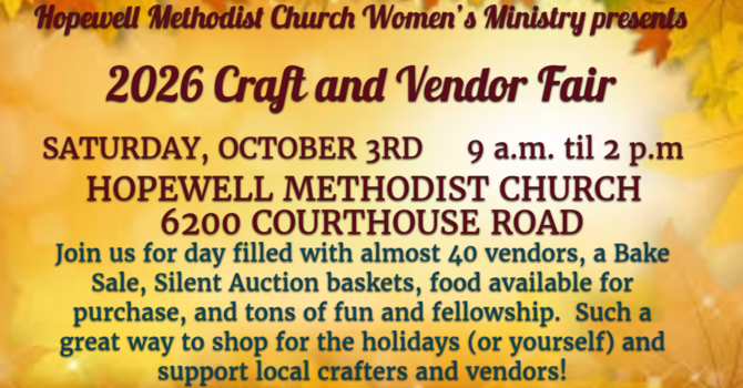 Women's Ministry 2026 Craft and Vendor Fair