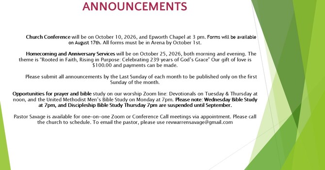 Weekly Announcements image