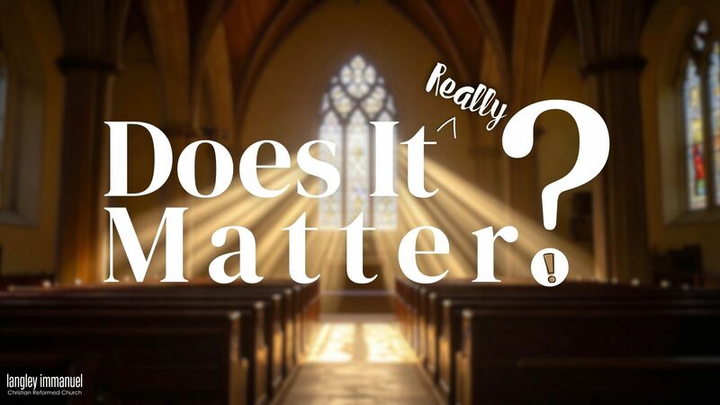Do Worship / the Sabbath Really Matter?