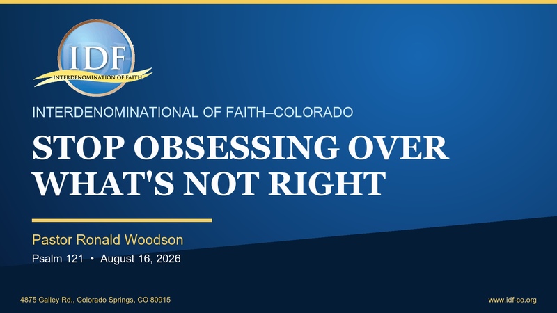 Stop Obsessing Over What's Not Right