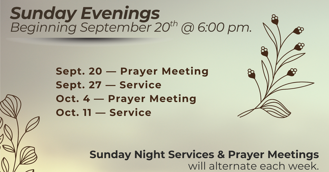 Sunday Evenings at Evangel