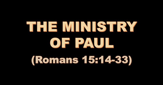 THE MINISTRY OF PAUL