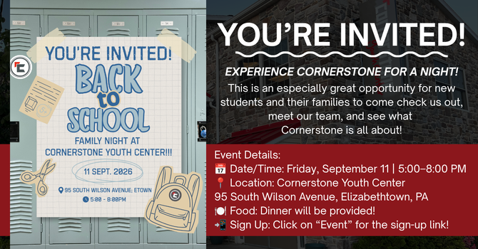 Cornerstone's Back to School Family Night
