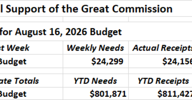 Our Financial Support of the Great Commission image