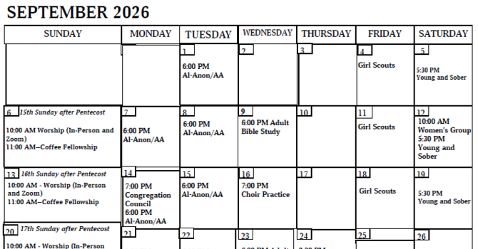 Calendar - September 2026 image