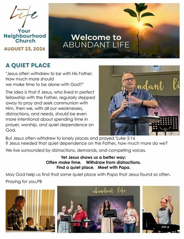 The Events & Happenings of the Abundant Life