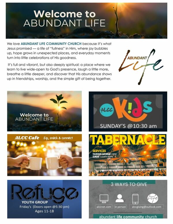 Events & Happenings of the Abundant Life
