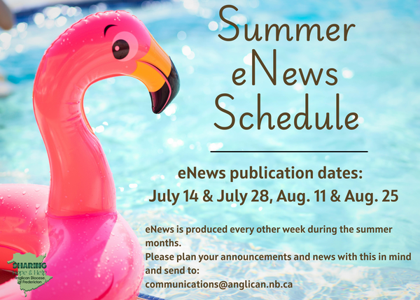 Summer eNews schedule