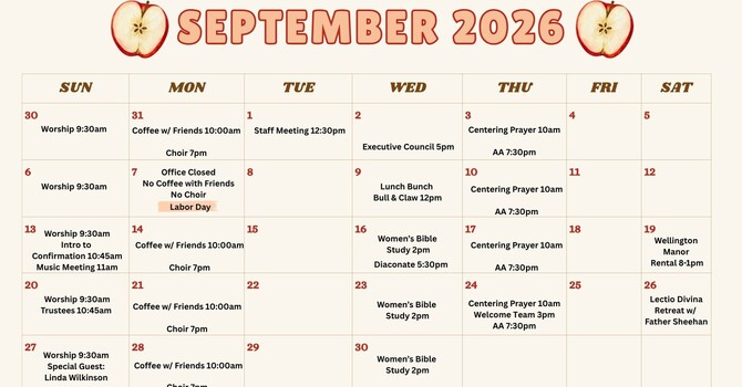 September Schedule