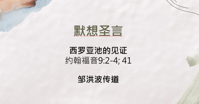 西罗亚池的见证