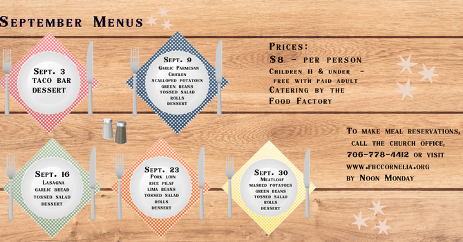 Wednesday Night Meal Reservations