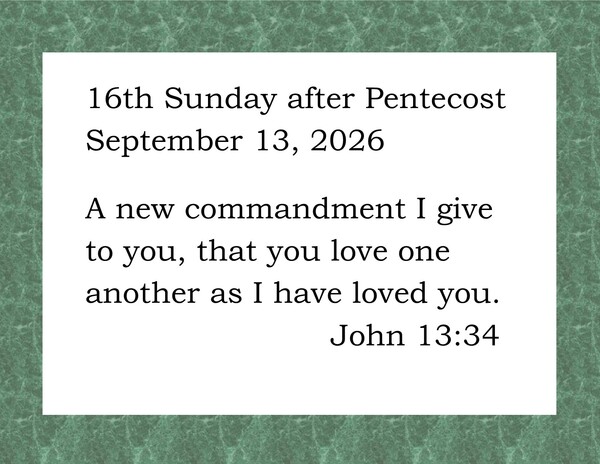 16th Sunday after Pentecost