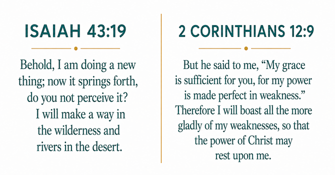 Isaiah 43:19 & 2 Corinthians 12:9
