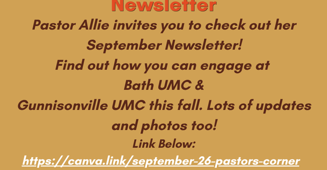 Pastor Allie's September Newsletter image