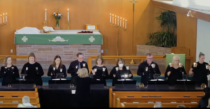 Handbell Choir Plays in Church