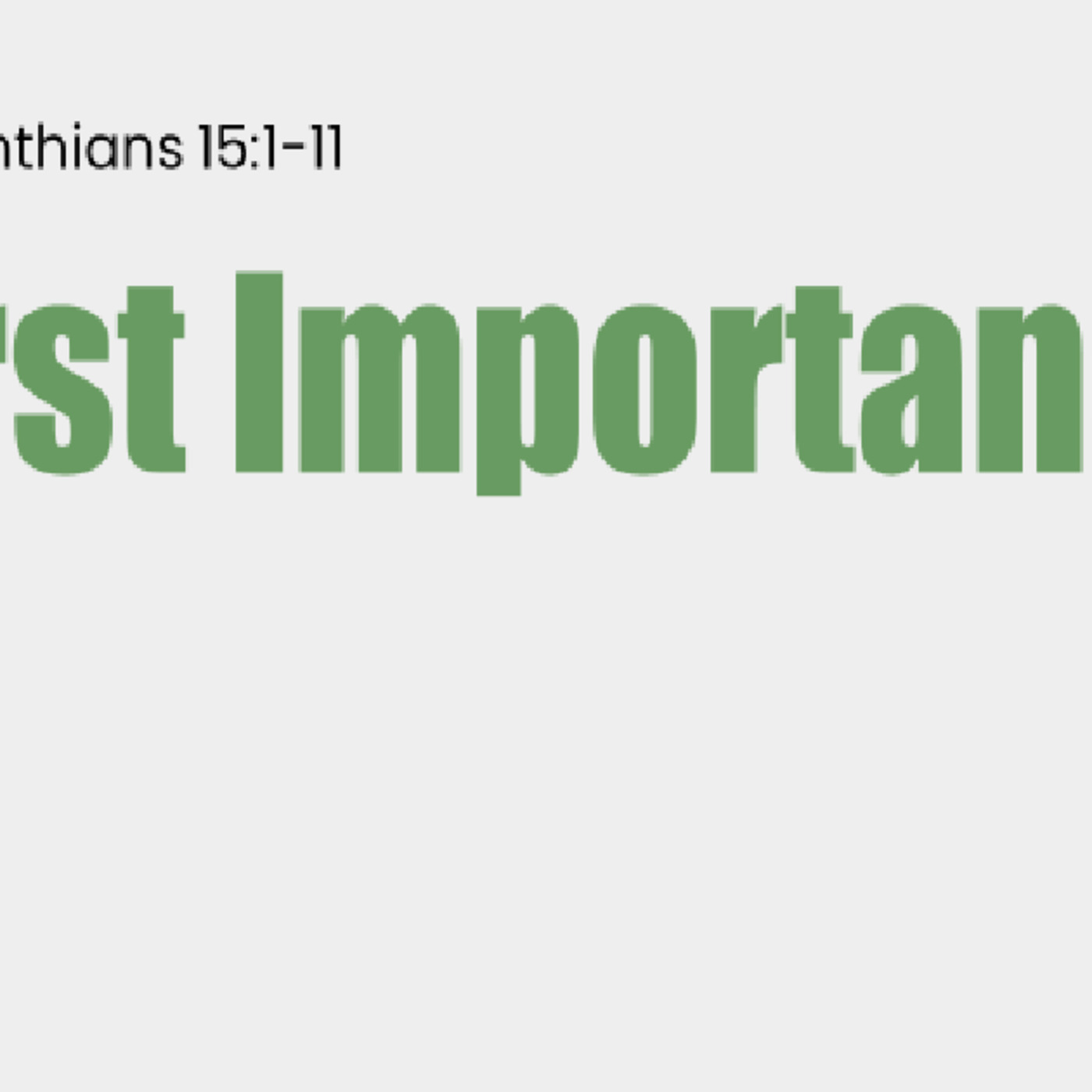 First Importance