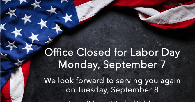 Church Office Closed for Labor Day