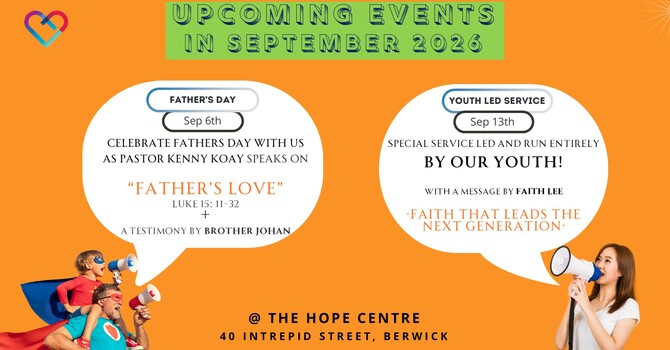 UPCOMING EVENTS IN SEPTEMBER 2026