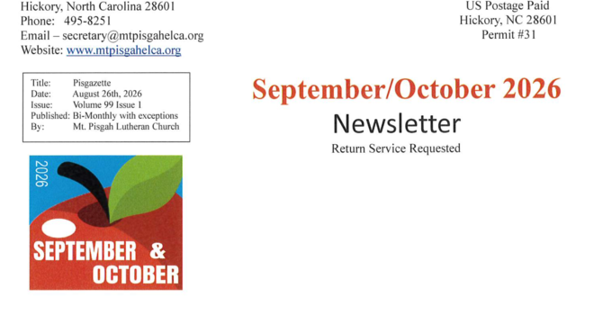 September/October Newsletter image