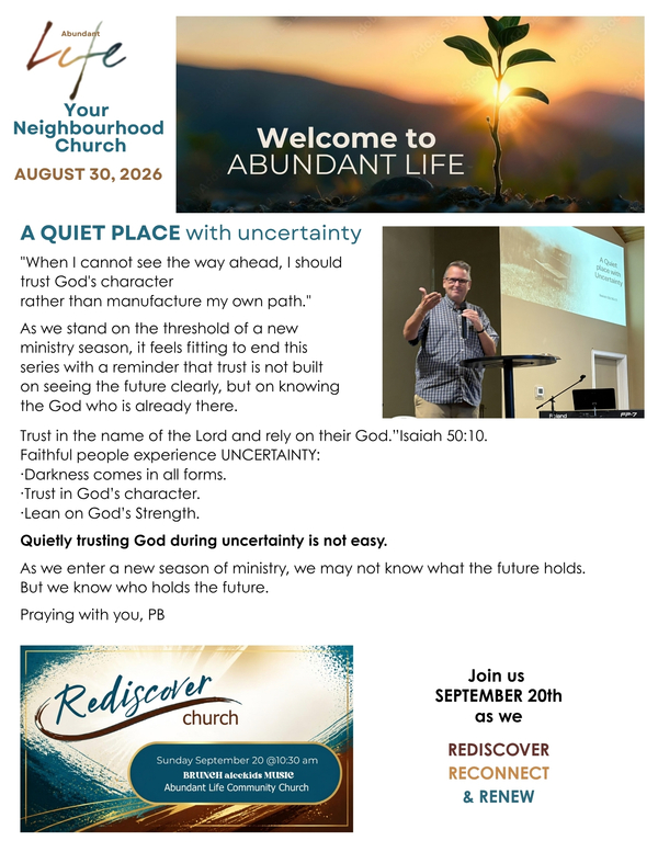 The Events & Happenings of the Abundant Life
