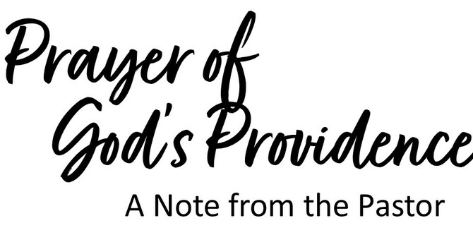 A Note from the Pastor image
