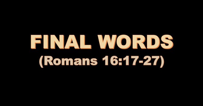 FINAL WORDS