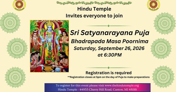 Bhadrapada Masa Poornima Satyanarayana Puja