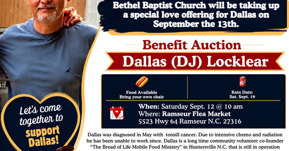 Benefit Auction/Special Offering